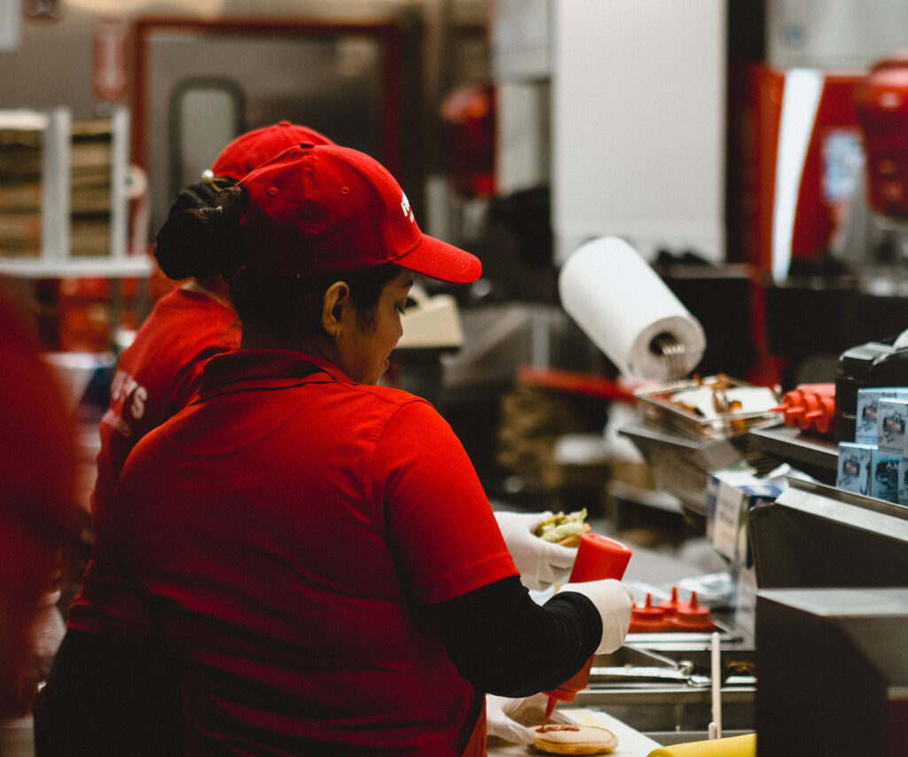 Five Guys Working the Line